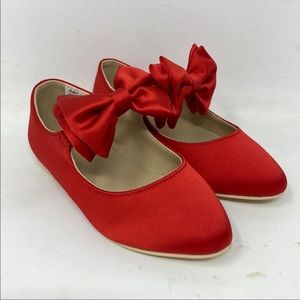 Janie and Jack Bradbury Red Bow Flats size 7 NEW